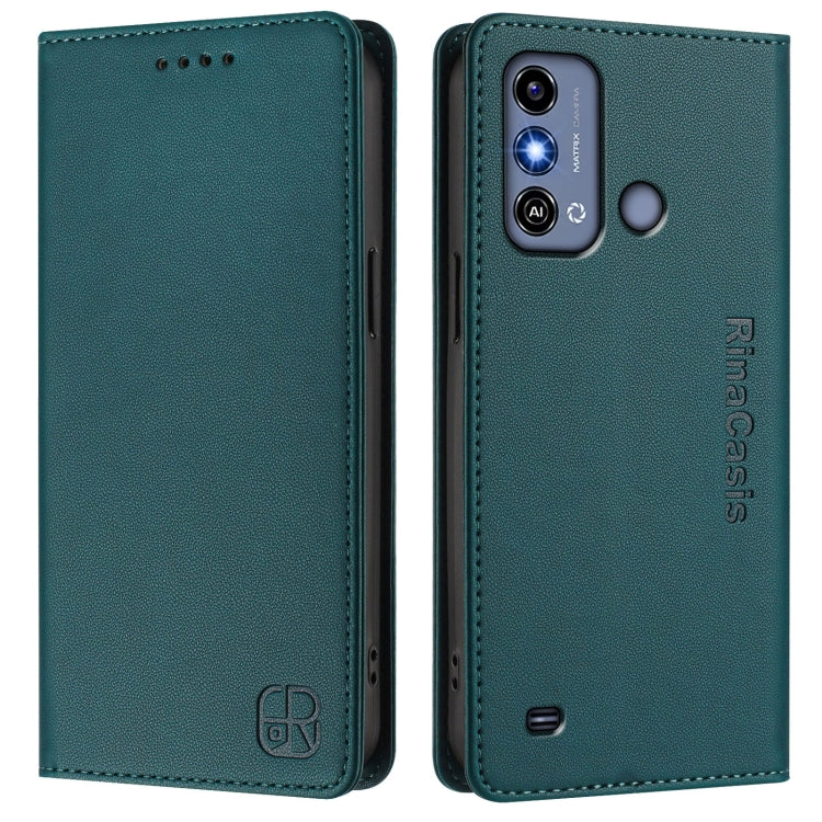 For ZTE Blade A53 / A53+ RC01 Dual-Folded Magnetic Suction RFID Leather Phone Case