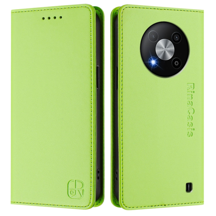 For ZTE Blade A73 5G RC01 Dual-Folded Magnetic Suction RFID Leather Phone Case