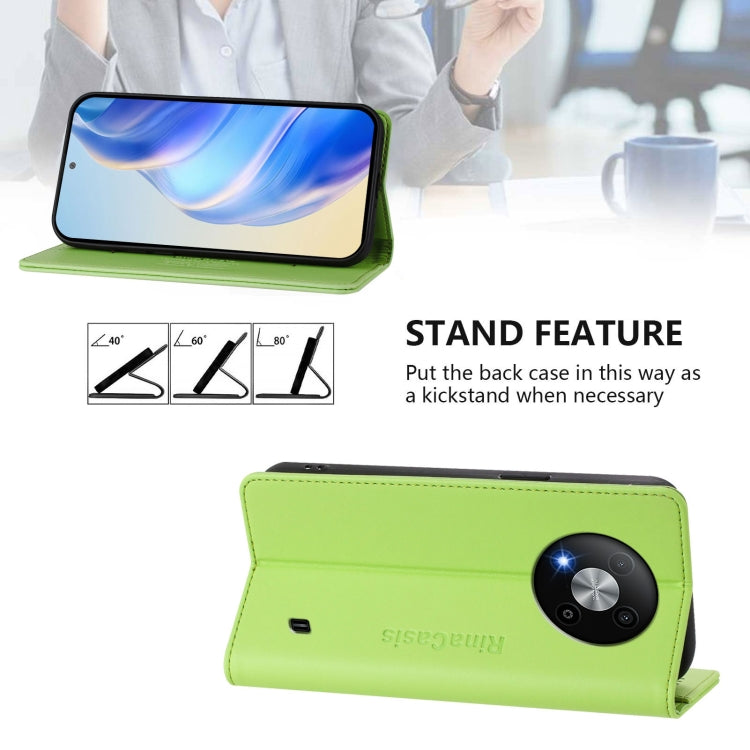 For ZTE Blade A73 5G RC01 Dual-Folded Magnetic Suction RFID Leather Phone Case