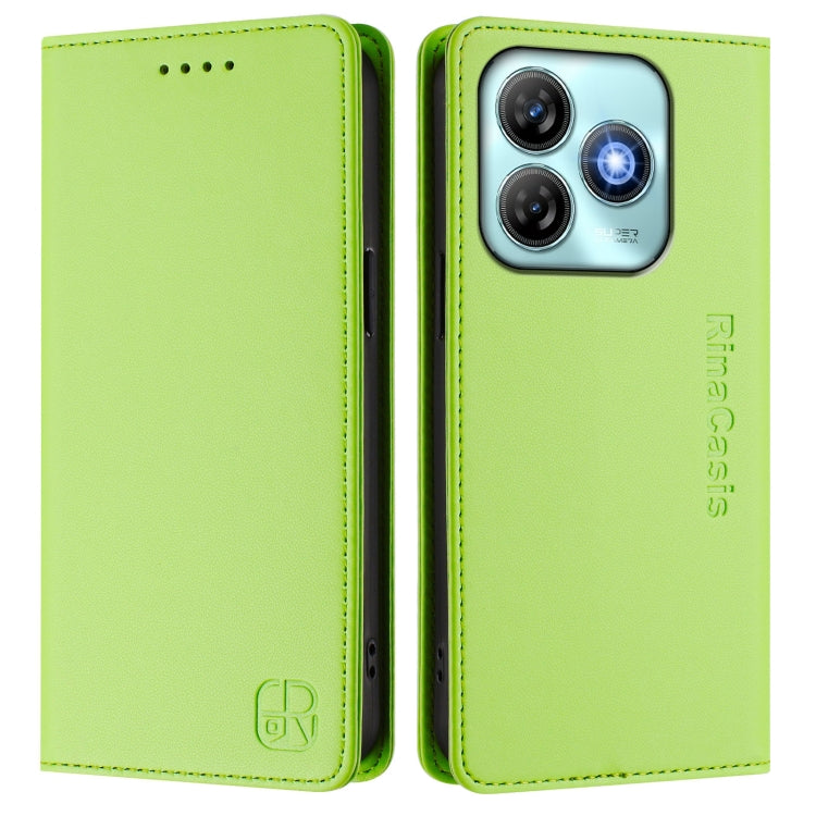 For ZTE Blade A75 4G RC01 Dual-Folded Magnetic Suction RFID Leather Phone Case