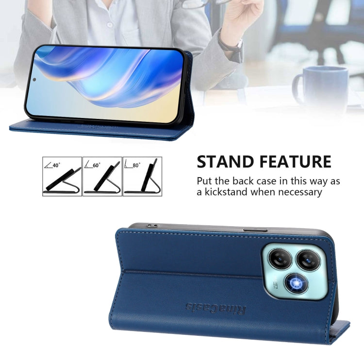For ZTE Blade A75 4G RC01 Dual-Folded Magnetic Suction RFID Leather Phone Case