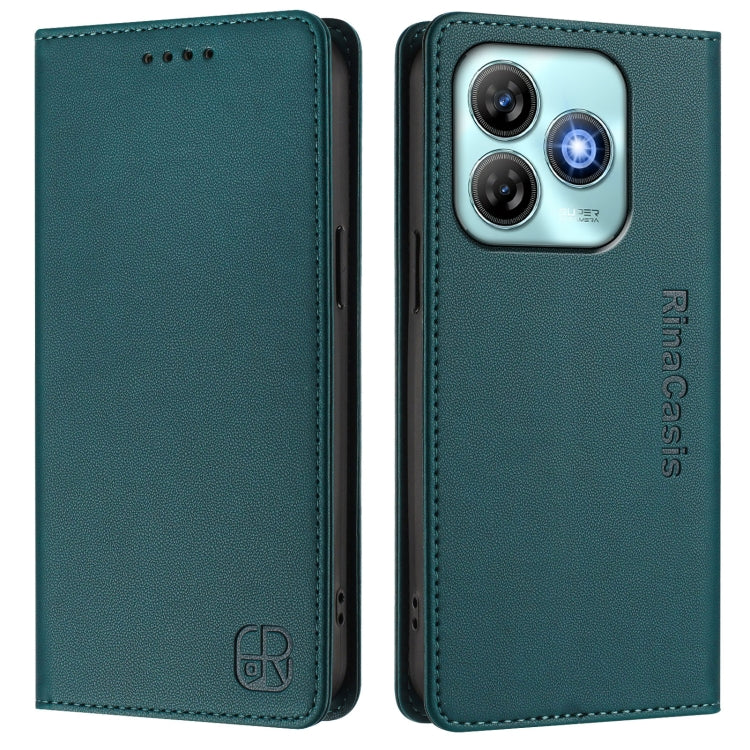 For ZTE Blade A75 4G RC01 Dual-Folded Magnetic Suction RFID Leather Phone Case
