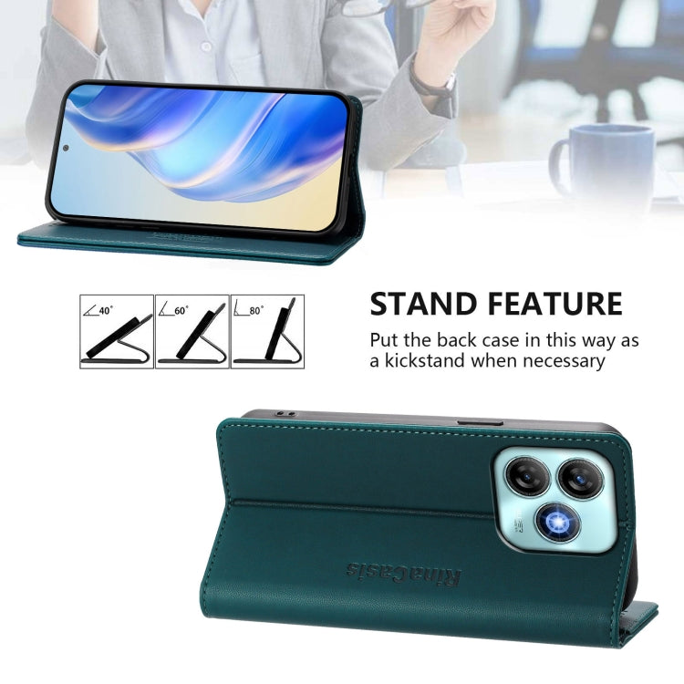 For ZTE Blade A75 4G RC01 Dual-Folded Magnetic Suction RFID Leather Phone Case
