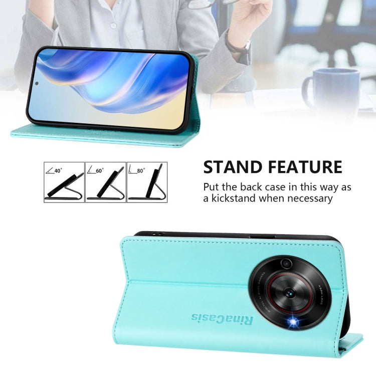 For ZTE Blade A75 5G / Nubia Focus 5G RC01 Dual-Folded Magnetic Suction RFID Leather Phone Case