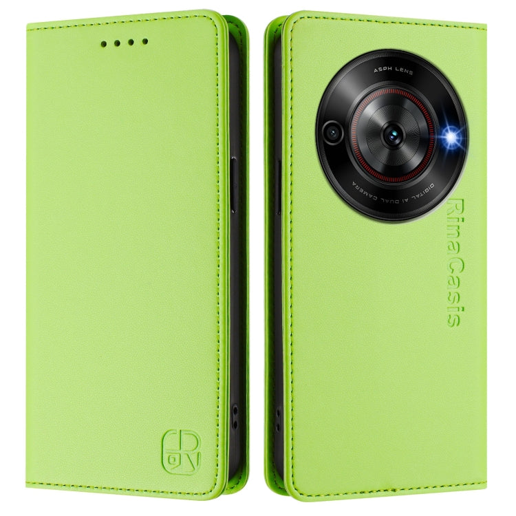 For ZTE Blade A75 5G / Nubia Focus 5G RC01 Dual-Folded Magnetic Suction RFID Leather Phone Case