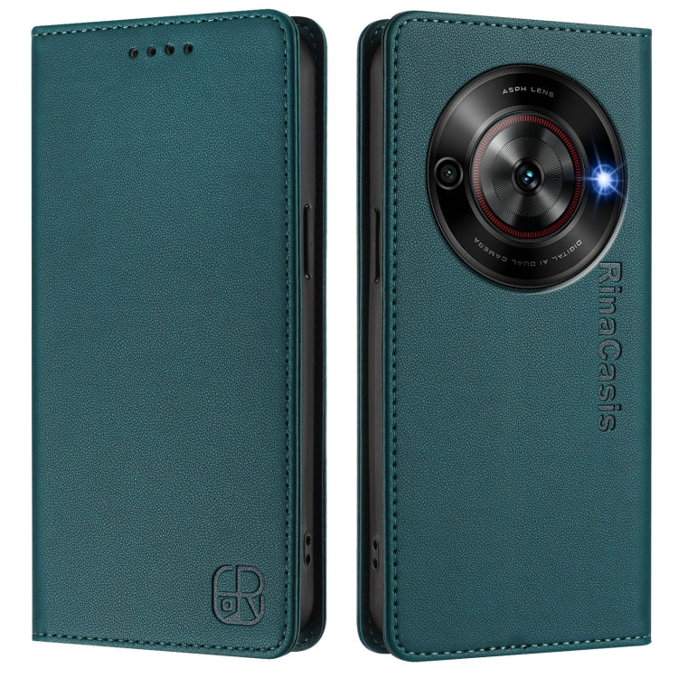 For ZTE Blade A75 5G / Nubia Focus 5G RC01 Dual-Folded Magnetic Suction RFID Leather Phone Case