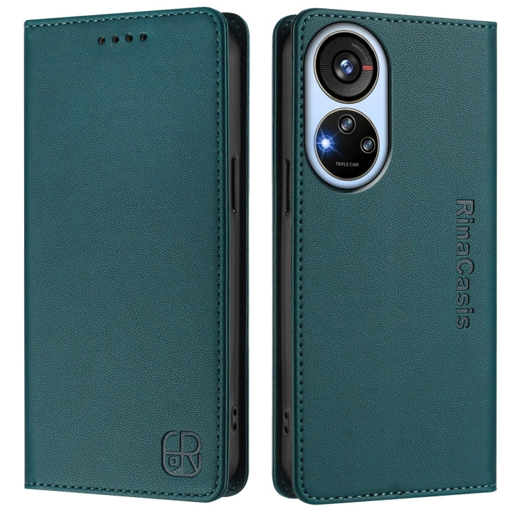 For ZTE Blade V40s RC01 Dual-Folded Magnetic Suction RFID Leather Phone Case