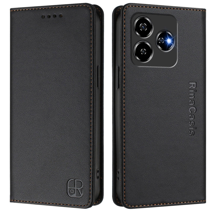 For ZTE Blade V60 4G / Axon 60 4G RC01 Dual-Folded Magnetic Suction RFID Leather Phone Case