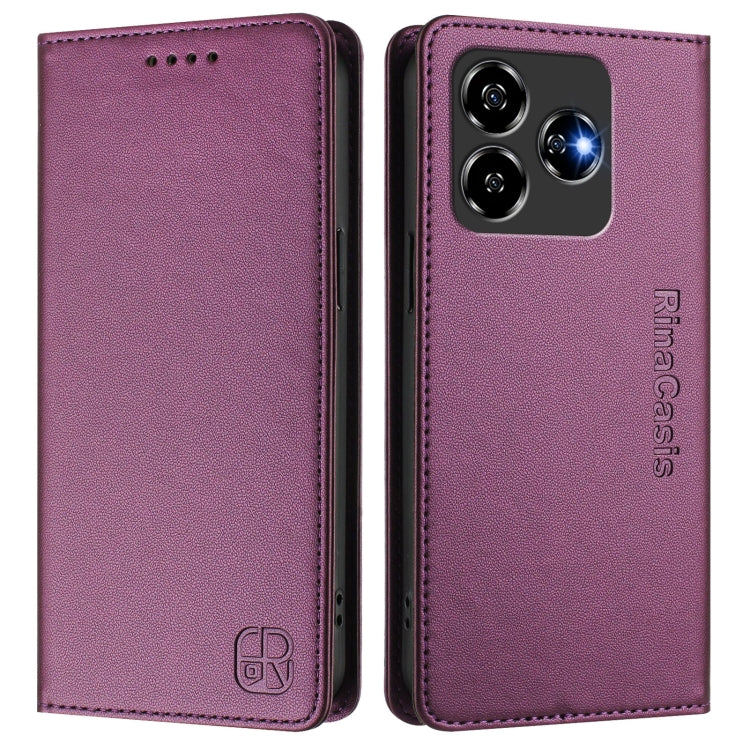 For ZTE Blade V60 4G / Axon 60 4G RC01 Dual-Folded Magnetic Suction RFID Leather Phone Case