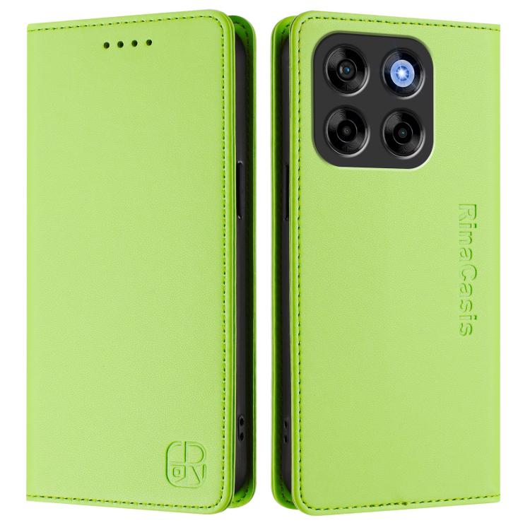For ZTE Blade V70 Vita RC01 Dual-Folded Magnetic Suction RFID Leather Phone Case