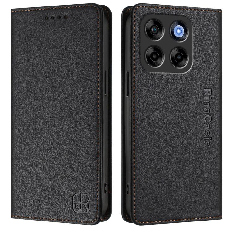 For ZTE Blade V70 Vita RC01 Dual-Folded Magnetic Suction RFID Leather Phone Case