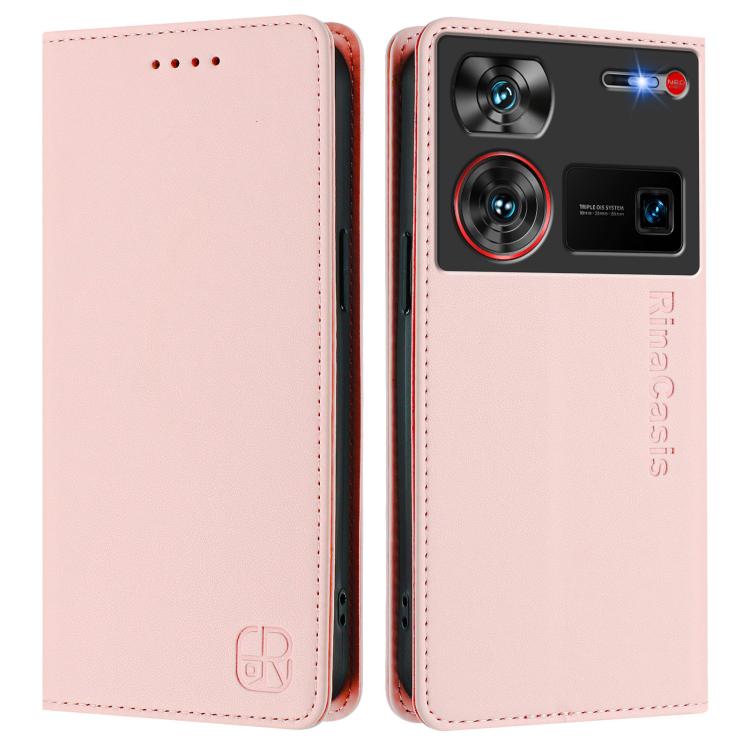 For ZTE Nubia Z60 Ultra RC01 Dual-Folded Magnetic Suction RFID Leather Phone Case