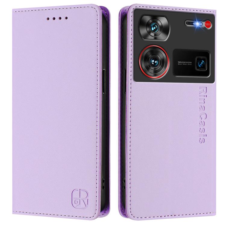 For ZTE Nubia Z60 Ultra RC01 Dual-Folded Magnetic Suction RFID Leather Phone Case