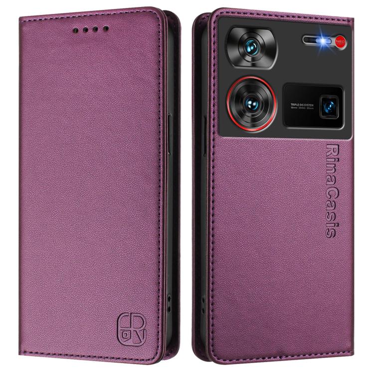 For ZTE Nubia Z60 Ultra RC01 Dual-Folded Magnetic Suction RFID Leather Phone Case