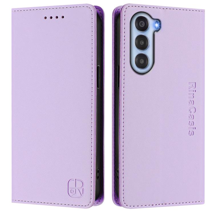 For ZTE Nubia S 5G A403ZT RC01 Dual-Folded Magnetic Suction RFID Leather Phone Case