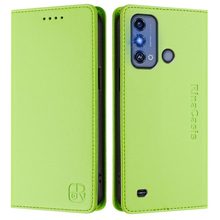 For ZTE Blade A53 Pro RC01 Dual-Folded Magnetic Suction RFID Leather Phone Case
