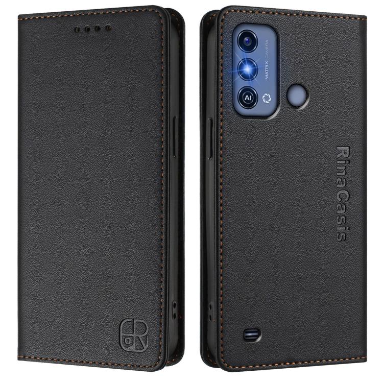 For ZTE Blade A53 Pro RC01 Dual-Folded Magnetic Suction RFID Leather Phone Case