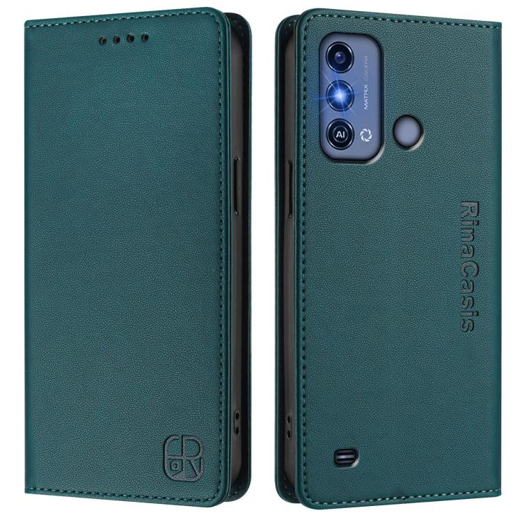 For ZTE Blade A53 Pro RC01 Dual-Folded Magnetic Suction RFID Leather Phone Case