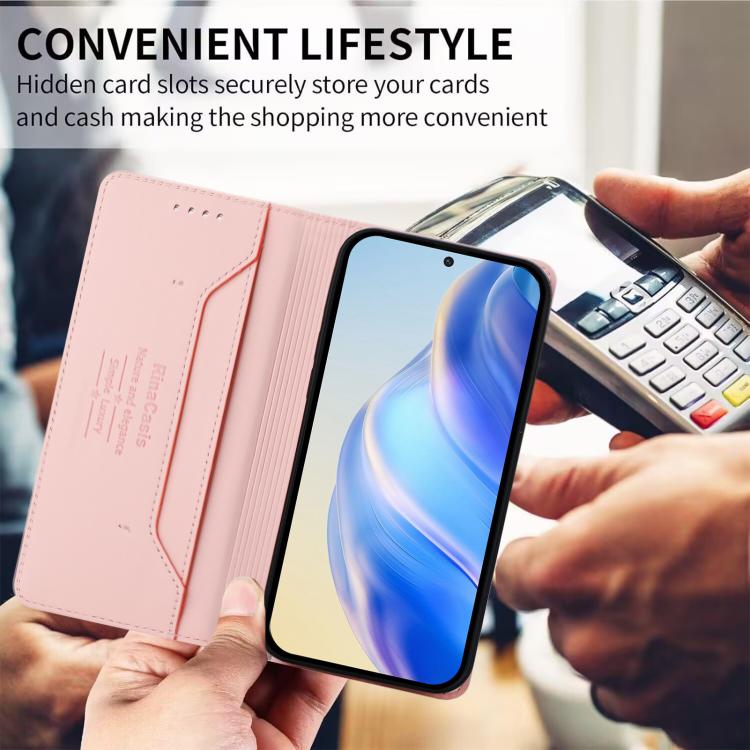 For ZTE Blade A76 4G RC01 Dual-Folded Magnetic Suction RFID Leather Phone Case