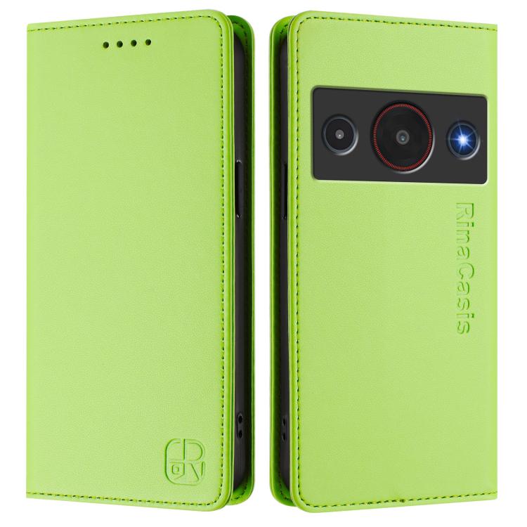 For ZTE Blade A75 Pro / Telstra T-Elite 5G RC01 Dual-Folded Magnetic Suction RFID Leather Phone Case