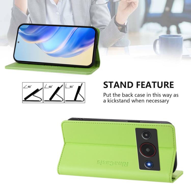 For ZTE Blade A75 Pro / Telstra T-Elite 5G RC01 Dual-Folded Magnetic Suction RFID Leather Phone Case