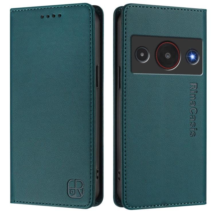 For ZTE Blade A75 Pro / Telstra T-Elite 5G RC01 Dual-Folded Magnetic Suction RFID Leather Phone Case