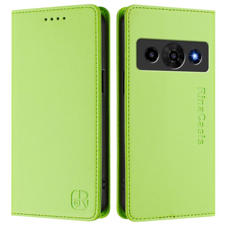 For ZTE Nubia P7 Pro / Optus X Value 5G RC01 Dual-Folded Magnetic Suction RFID Leather Phone Case