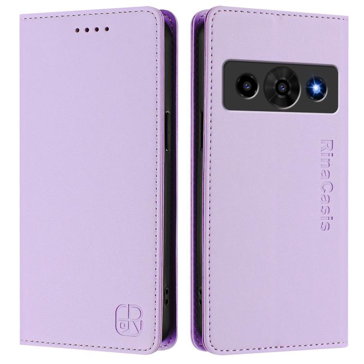 For ZTE Nubia P7 Pro / Optus X Value 5G RC01 Dual-Folded Magnetic Suction RFID Leather Phone Case
