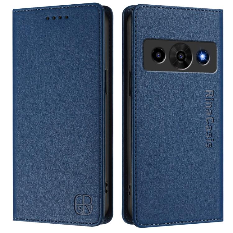 For ZTE Nubia P7 Pro / Optus X Value 5G RC01 Dual-Folded Magnetic Suction RFID Leather Phone Case