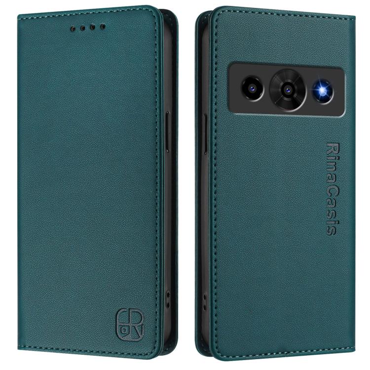 For ZTE Nubia P7 Pro / Optus X Value 5G RC01 Dual-Folded Magnetic Suction RFID Leather Phone Case