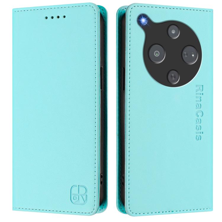 For ZTE Nubia P9 Pro / Optus X Pro 2 5G RC01 Dual-Folded Magnetic Suction RFID Leather Phone Case