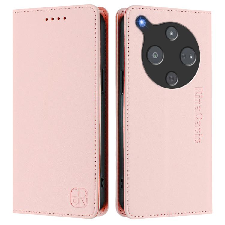 For ZTE Nubia P9 Pro / Optus X Pro 2 5G RC01 Dual-Folded Magnetic Suction RFID Leather Phone Case
