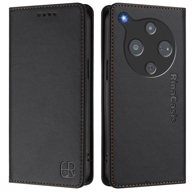 For ZTE Nubia P9 Pro / Optus X Pro 2 5G RC01 Dual-Folded Magnetic Suction RFID Leather Phone Case