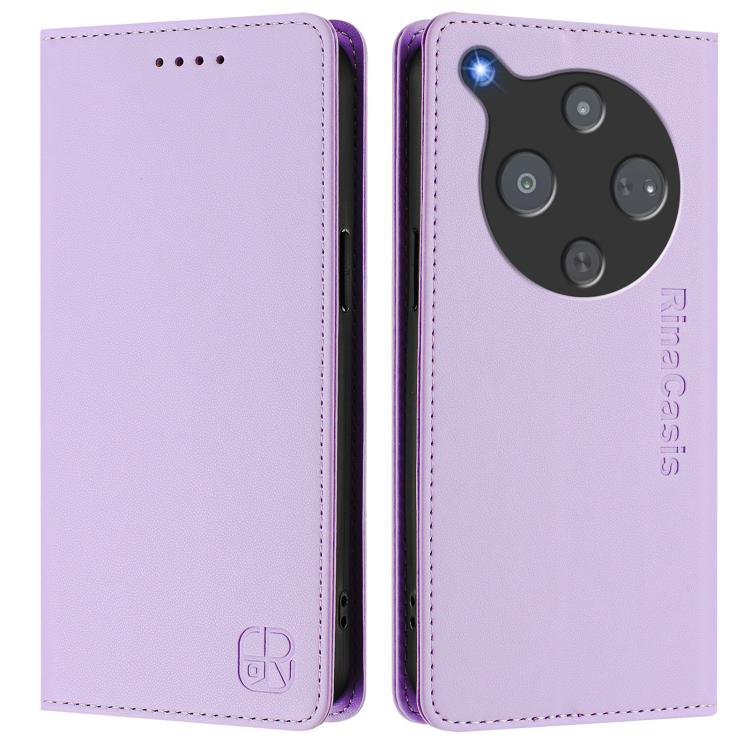 For ZTE Nubia P9 Pro / Optus X Pro 2 5G RC01 Dual-Folded Magnetic Suction RFID Leather Phone Case