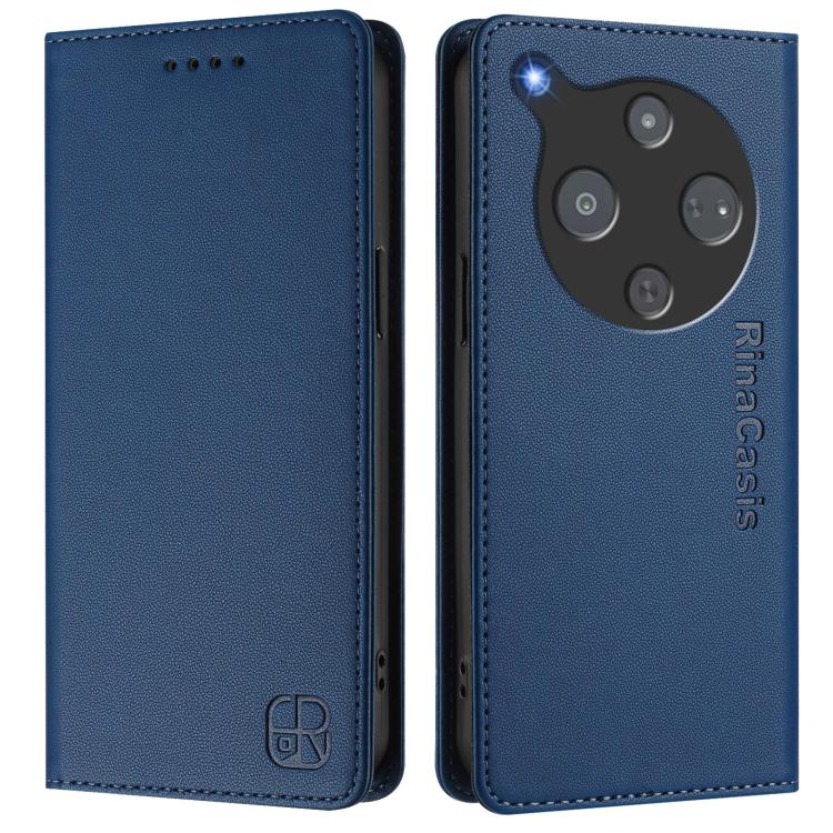 For ZTE Nubia P9 Pro / Optus X Pro 2 5G RC01 Dual-Folded Magnetic Suction RFID Leather Phone Case