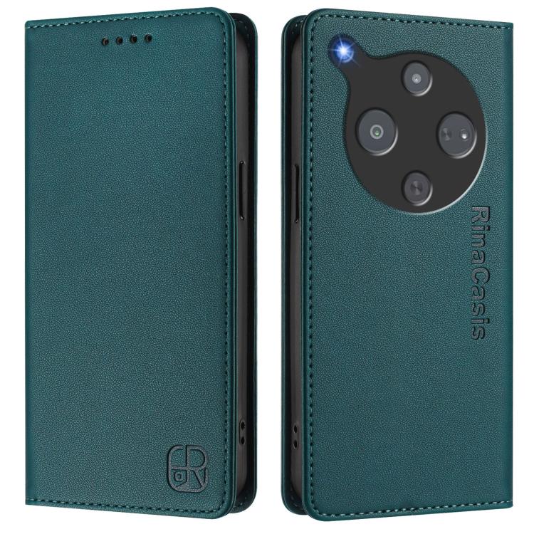 For ZTE Nubia P9 Pro / Optus X Pro 2 5G RC01 Dual-Folded Magnetic Suction RFID Leather Phone Case