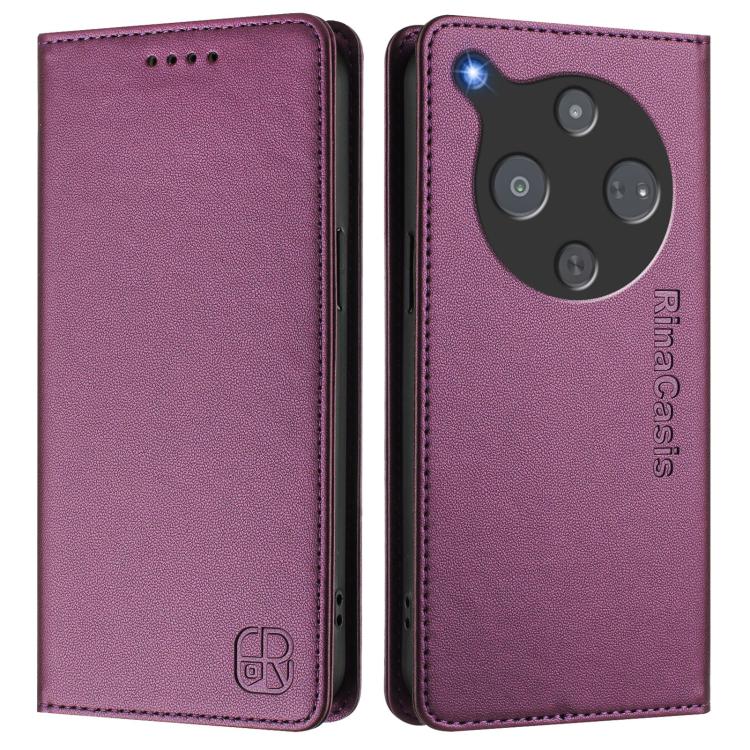 For ZTE Nubia P9 Pro / Optus X Pro 2 5G RC01 Dual-Folded Magnetic Suction RFID Leather Phone Case