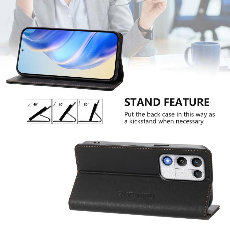 For ZTE nubia RedMagic 11 Air RC01 Dual-Folded Magnetic Suction RFID Leather Phone Case