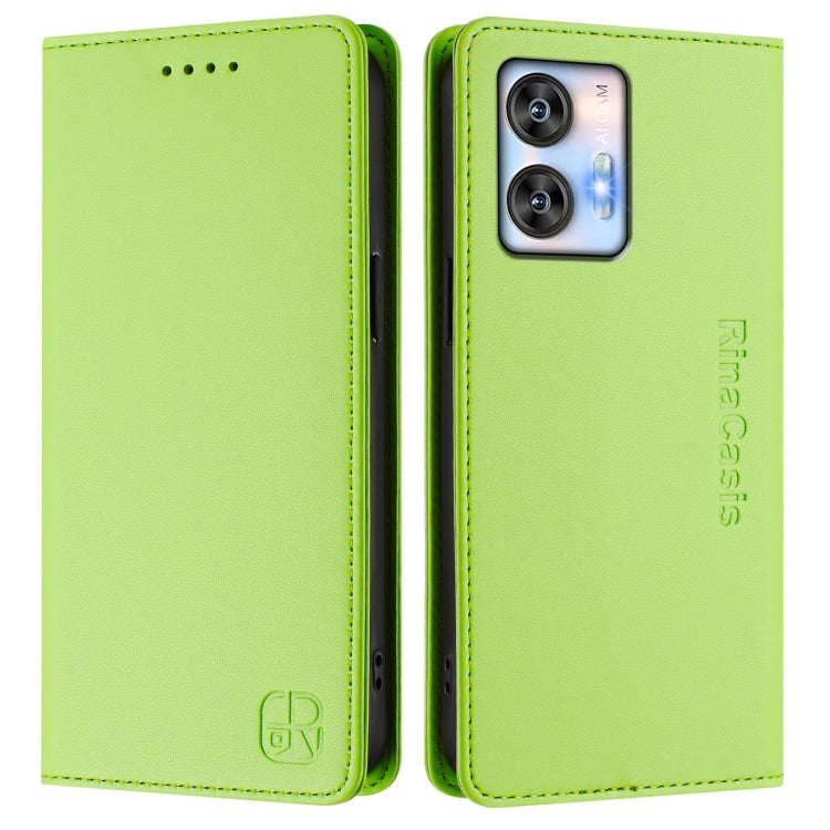 For Oukitel C35 RC01 Dual-Folded Magnetic Suction RFID Leather Phone Case