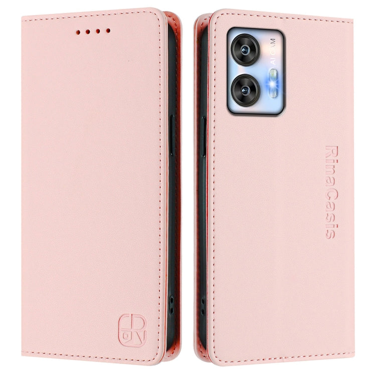 For Oukitel C35 RC01 Dual-Folded Magnetic Suction RFID Leather Phone Case