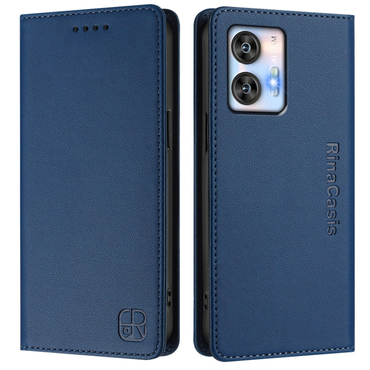 For Oukitel C35 RC01 Dual-Folded Magnetic Suction RFID Leather Phone Case