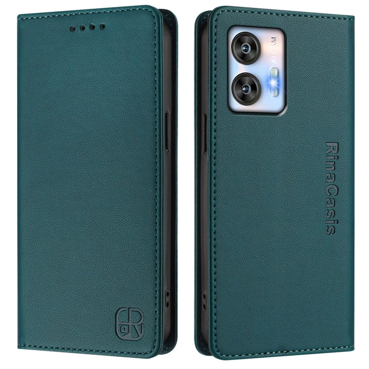 For Oukitel C35 RC01 Dual-Folded Magnetic Suction RFID Leather Phone Case