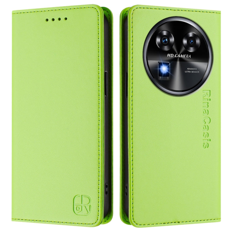 For Oukitel C37 RC01 Dual-Folded Magnetic Suction RFID Leather Phone Case