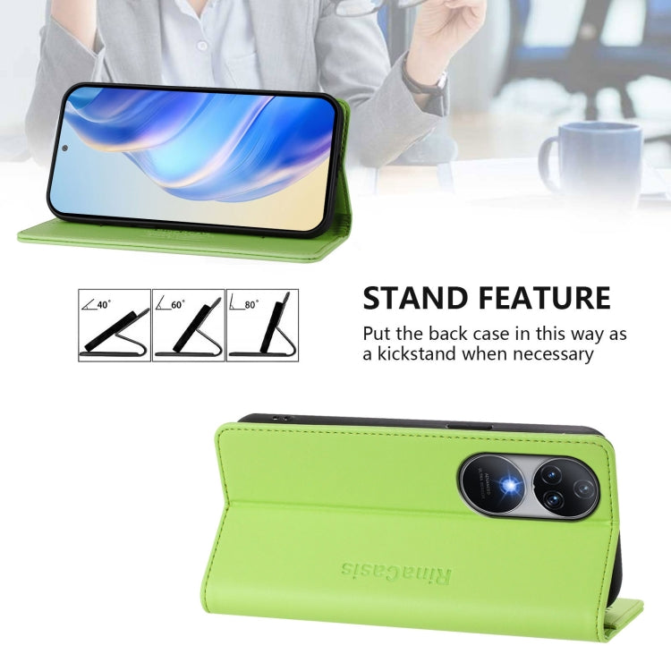 For Oukitel C38 RC01 Dual-Folded Magnetic Suction RFID Leather Phone Case