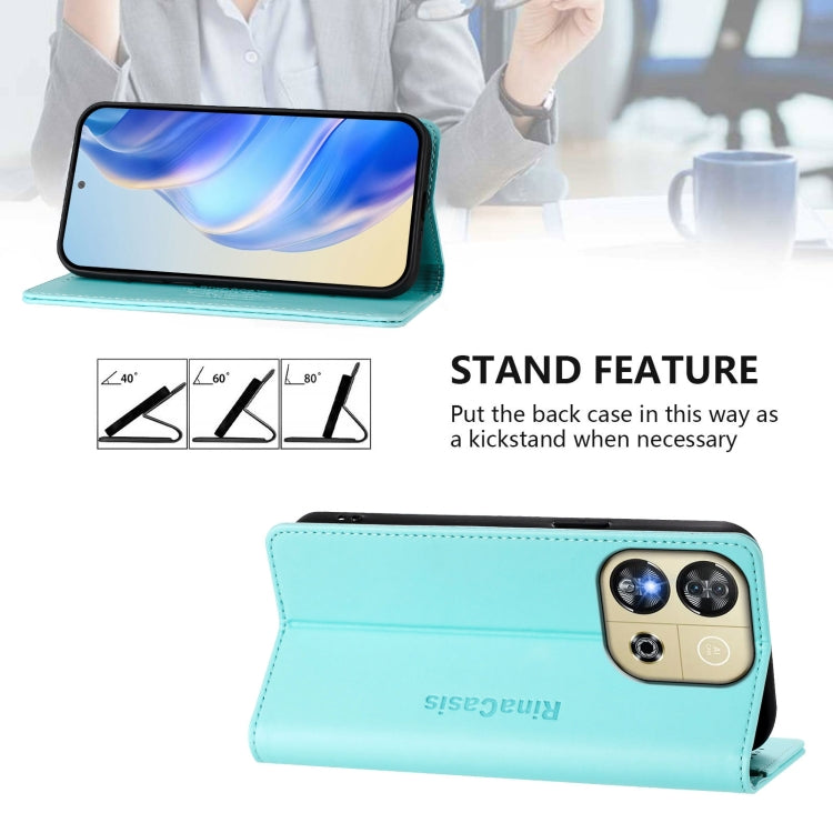 For Oukitel C57 / C57S / C57 Pro RC01 Dual-Folded Magnetic Suction RFID Leather Phone Case