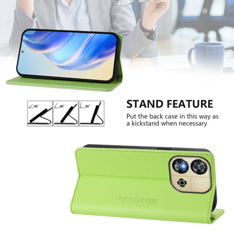 For Oukitel C57 / C57S / C57 Pro RC01 Dual-Folded Magnetic Suction RFID Leather Phone Case