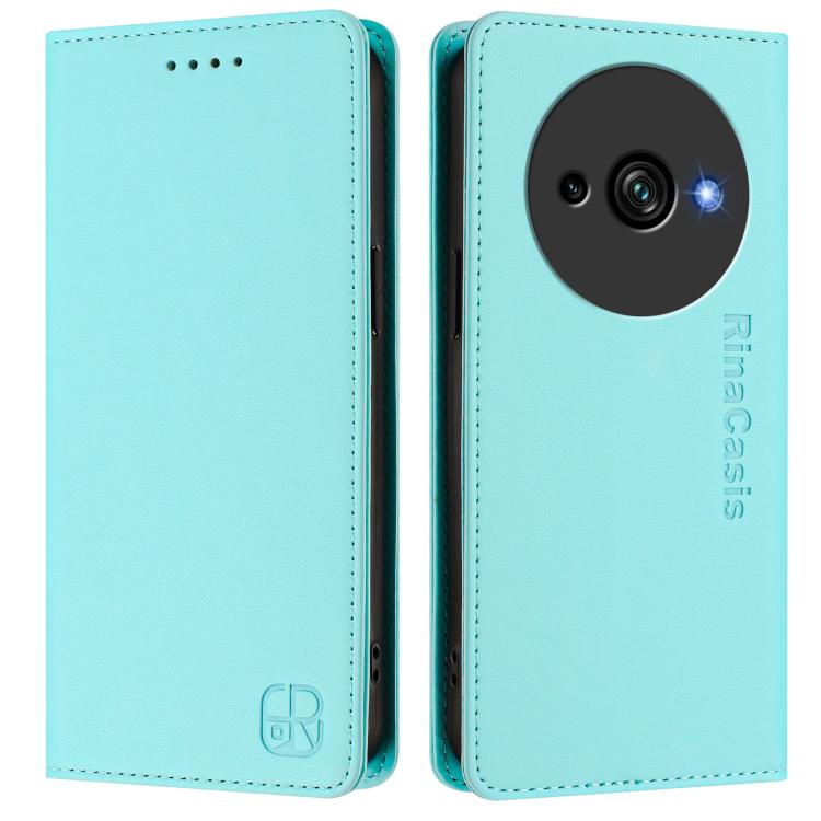 For Oukitel C59 / C59 Pro RC01 Dual-Folded Magnetic Suction RFID Leather Phone Case