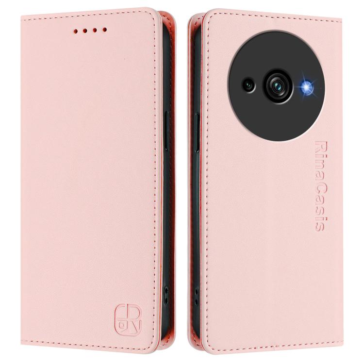 For Oukitel C59 / C59 Pro RC01 Dual-Folded Magnetic Suction RFID Leather Phone Case