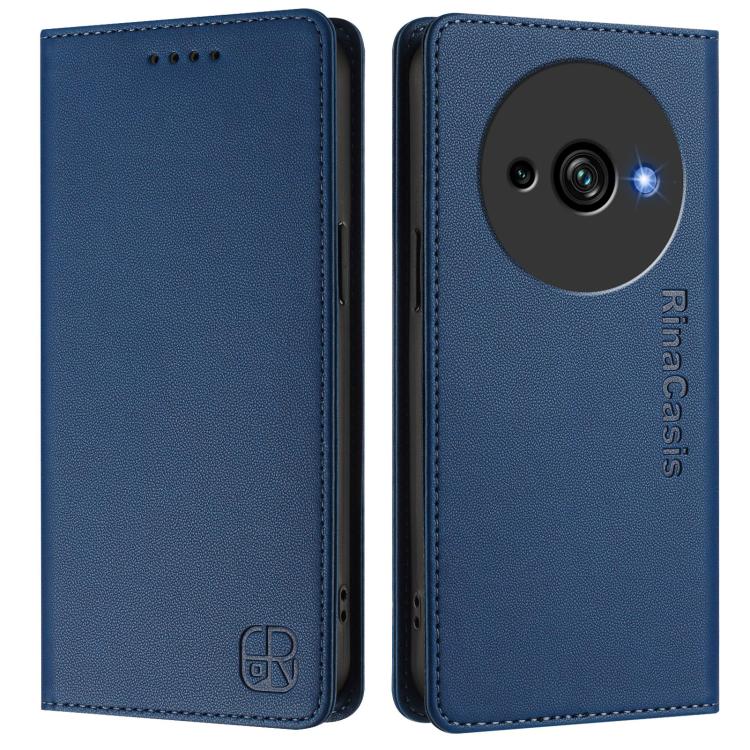 For Oukitel C59 / C59 Pro RC01 Dual-Folded Magnetic Suction RFID Leather Phone Case