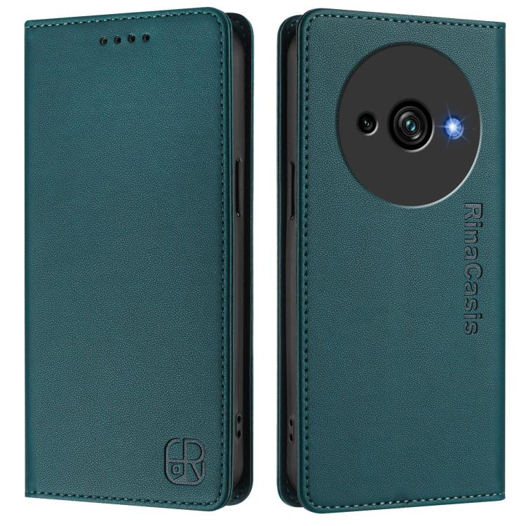 For Oukitel C59 / C59 Pro RC01 Dual-Folded Magnetic Suction RFID Leather Phone Case